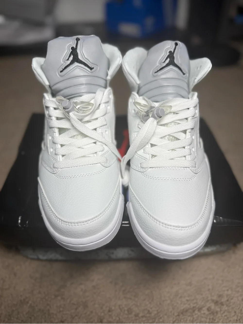 Nike Air Jordan 5 Retro White Silver Ice Blue - Men